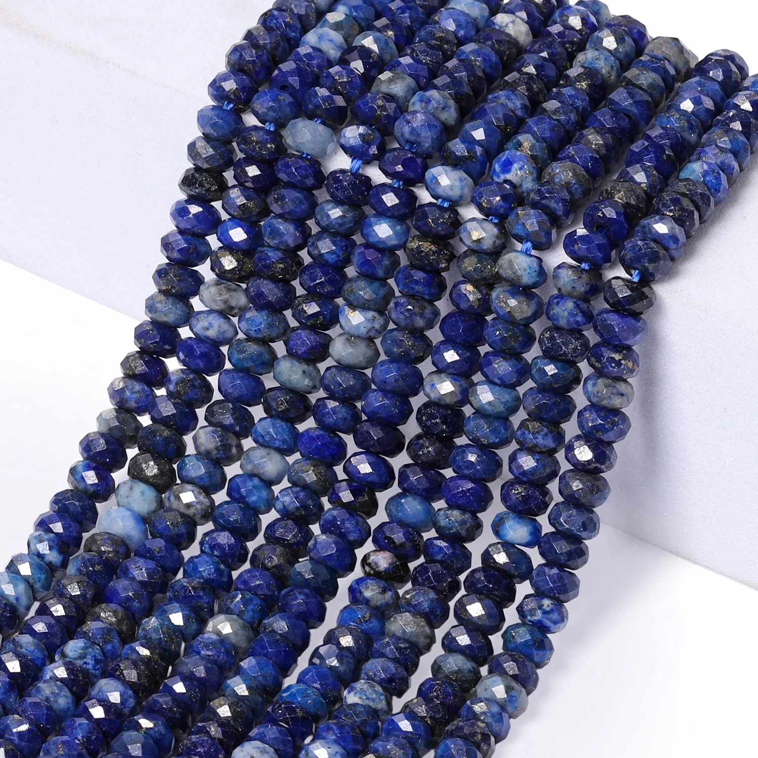 4x2mm Facettierte Rondelle Natürliche Lapislazuli Stein Perlen für Schmuck Machen Liefert DIY Armbänder Zubehör