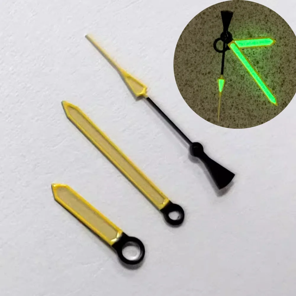 Green Luminous Hands NH35 Pointers Replacement Watch Hands 3Pins for NH35/NH36 Movement Three Needles Modification Accessories