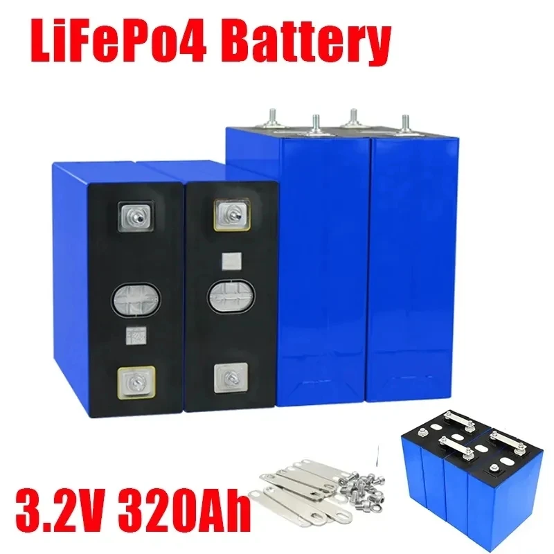 4PCS New 3.2V 320Ah Lifepo4 battery 3C lithium iron phosphate high power diy 12v 24v Solar storage EV RV car Golf cart