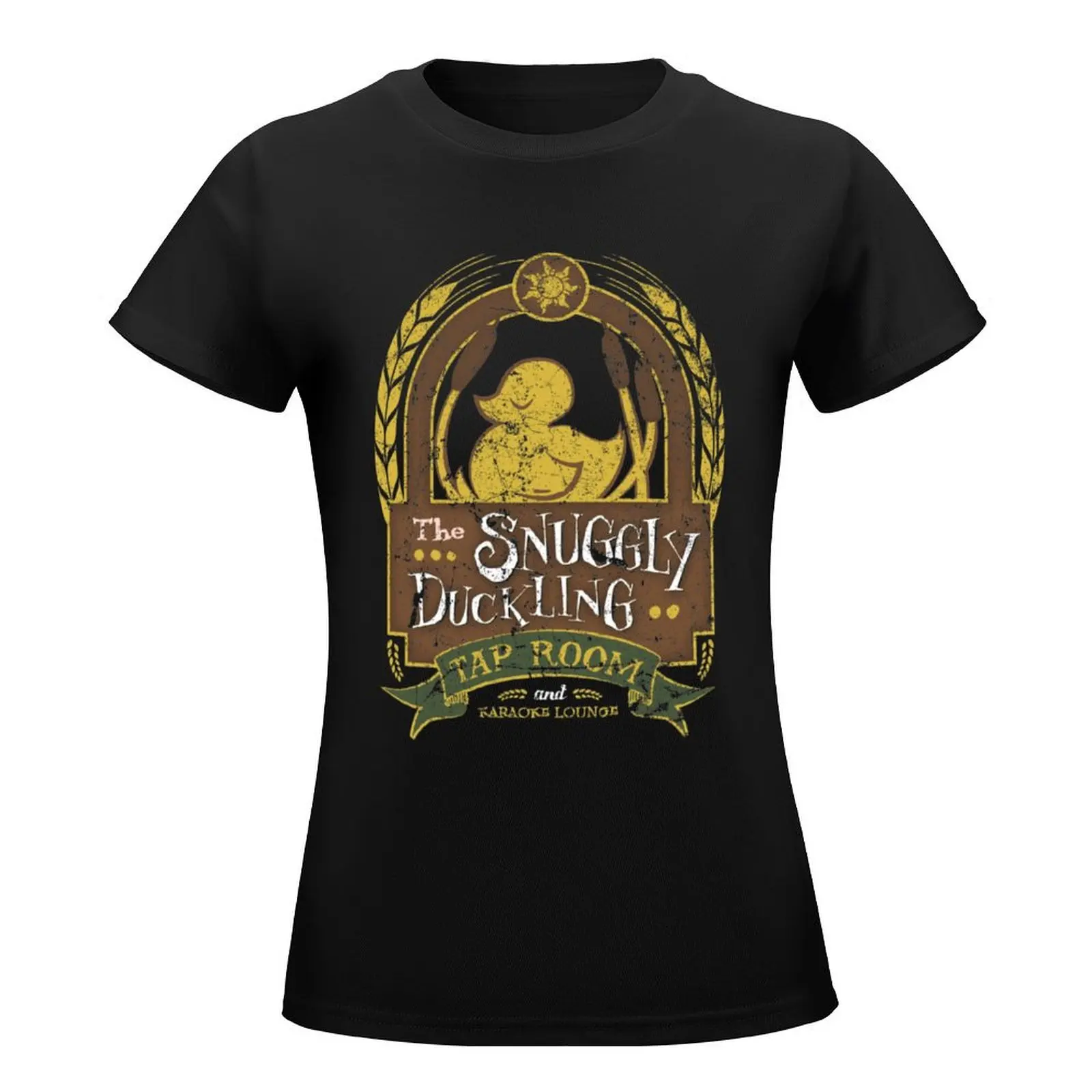 The Snuggly Duckling Tap Room T-Shirt funnys vintage clothes cute tops tops Women