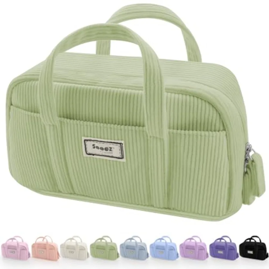 

Large Pencil Case Pouch, Extra Big Pencil Bag with 5 Compartments, Pen Bag Wide Opening, Soft Corduroy Pen Pouch Organizer with
