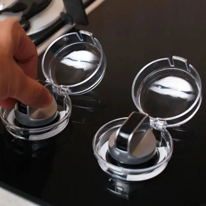 واقيات مقبض الفرن الآمنة للأطفال، متوافقة عالميًا، نسيج بلاستيكي شفاف #4