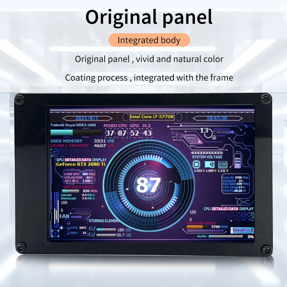 

3.5 Inch IPS Secondary Screen CPU GPU RAM HDD USB Monitoring Display Computer Accessories 328x480 360 Degree Rotating for AIDA64