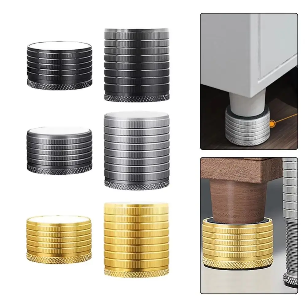 Adjustable Height Furniture Leg Booster Pad Non-Slip Sturdy Bed Table Legs Raised Base Risers Leveling Adjustable Feet