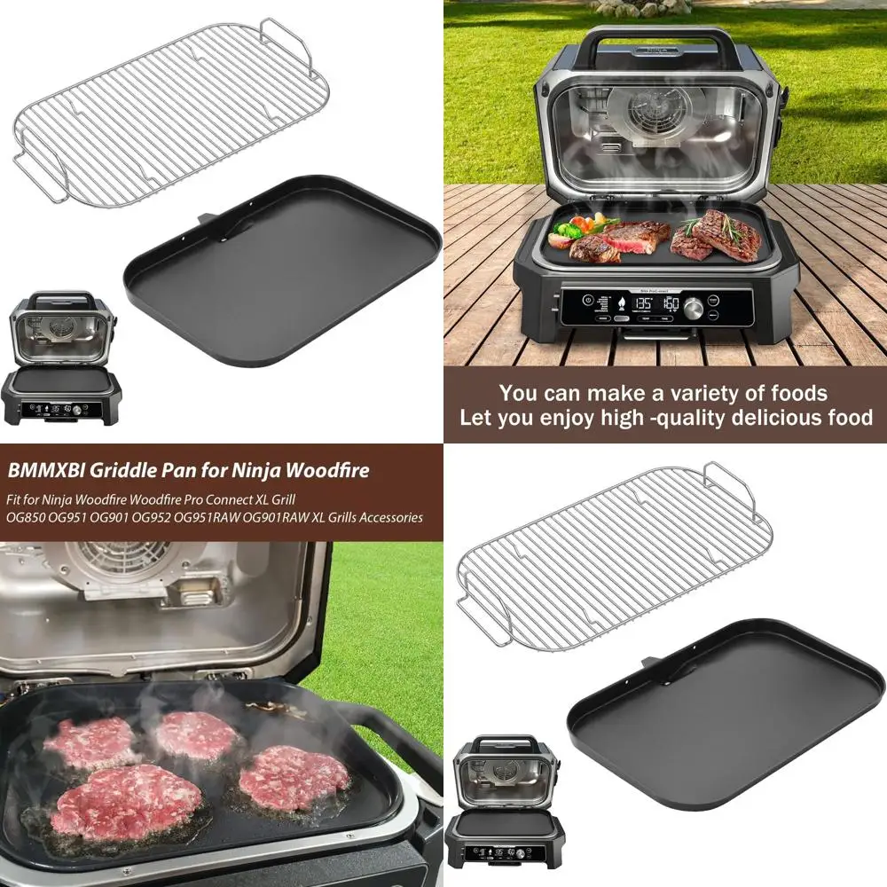 

Ninja Woodfire OG800/OG900 Series Replacement: XL Flat Griddle & Grill Rack for OG951/OG901/OG850
