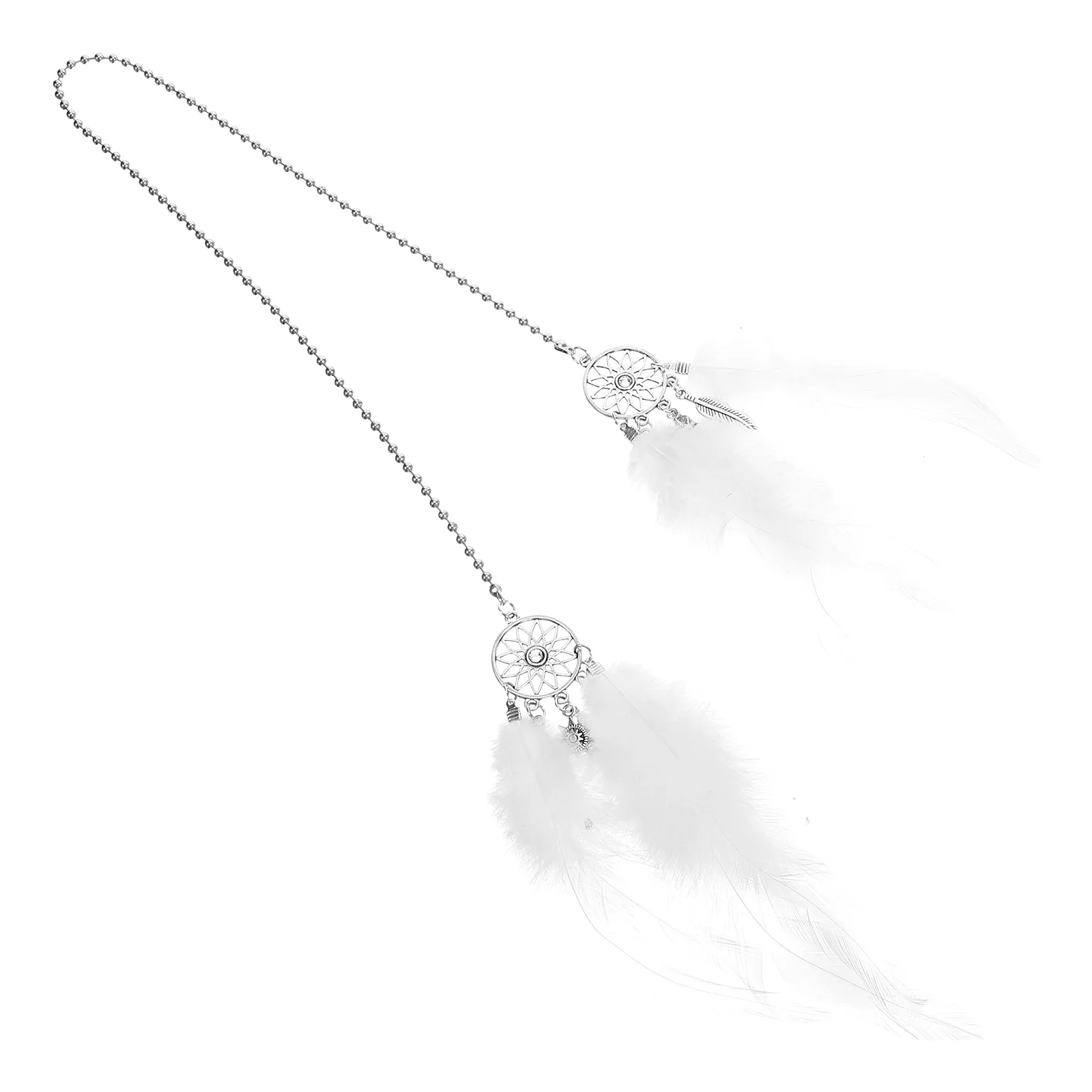 

White Dreamcatcher Car Rearview Mirror Hanging Decor Pendant Zinc Alloy Car Accessories Interior Trendy