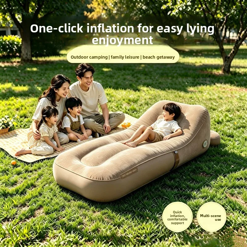 Inflatable Sofa Outdoor Air Cushion Bed Music Festival Lazy Lunch Break Camping Portable Automatic Inflatable Bed Home Recliner