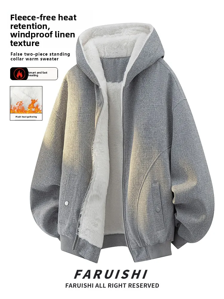 

Мужская зимняя утепленная куртка в американском стиле с капюшоном и отделкой из кроличьего меха, на хлопковом наполнителе, молодежная повседневная модная верхняя одежда