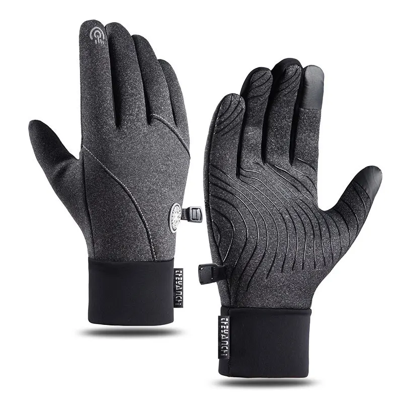 

Перчатки для велоспорта мужские, водонепроницаемые нескользящие спортивные перчатки с плюшевой подкладкой для сенсорного экрана, для фитнеса, езды на велосипеде и вождения