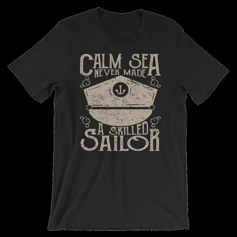 Calm Sea T Shirt 100 Cotton Premium Ship Boat Sailing NEW