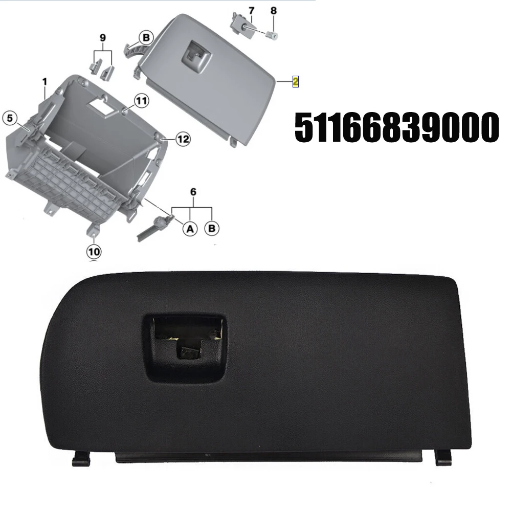 Glove Box Door Lid Cover Hot Sale For BMW 2011-18 For X3 For X4 F25 F26  Black Dash Glove Box Door Lid  51166839000 Car Parts