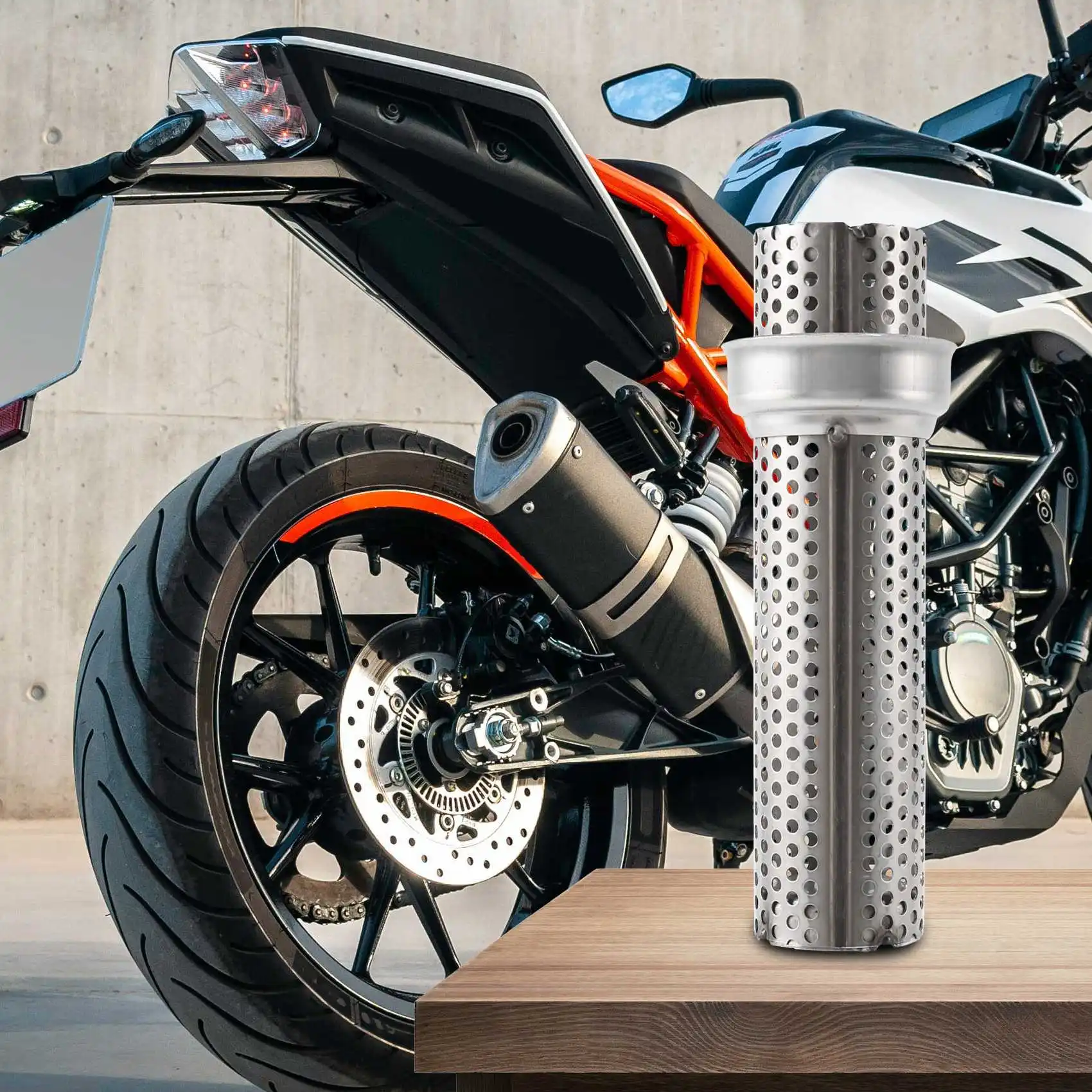 51MM Universal Motorcycle Exhaust Muffler DB Killer-Silencer Noise Sound Eliminator Mesh DB Killer-Silencer Long