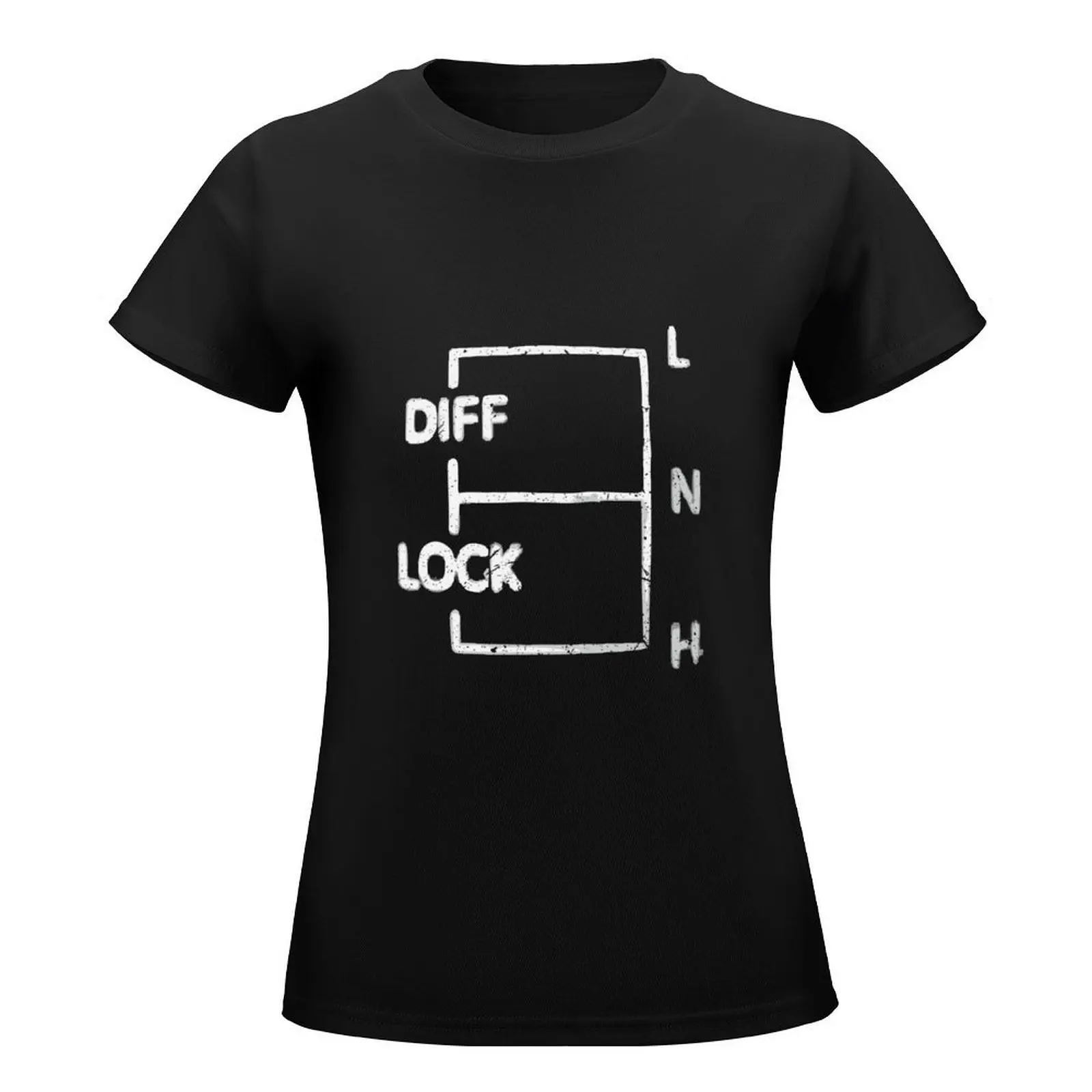 Diff Lock - white T-Shirt new edition funny anime cute clothes tops for Women