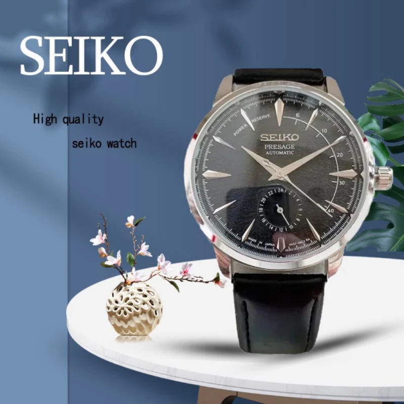 High Quality SEIKO Exquisite Dial Men\'s Watch Quartz Movement Creative Four Needle Dial Fashion Fine Leather Multifunctional