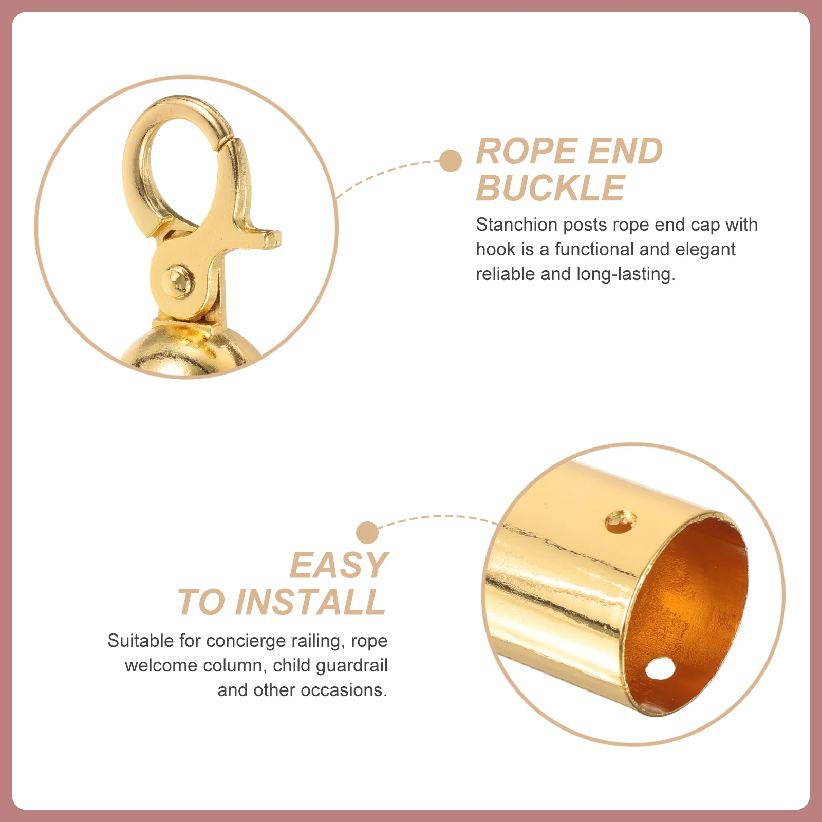 Corda End Stop Fastener Rolha, Metal Cord Caps Ends, Guardrail Locks, Gancho Clip Board