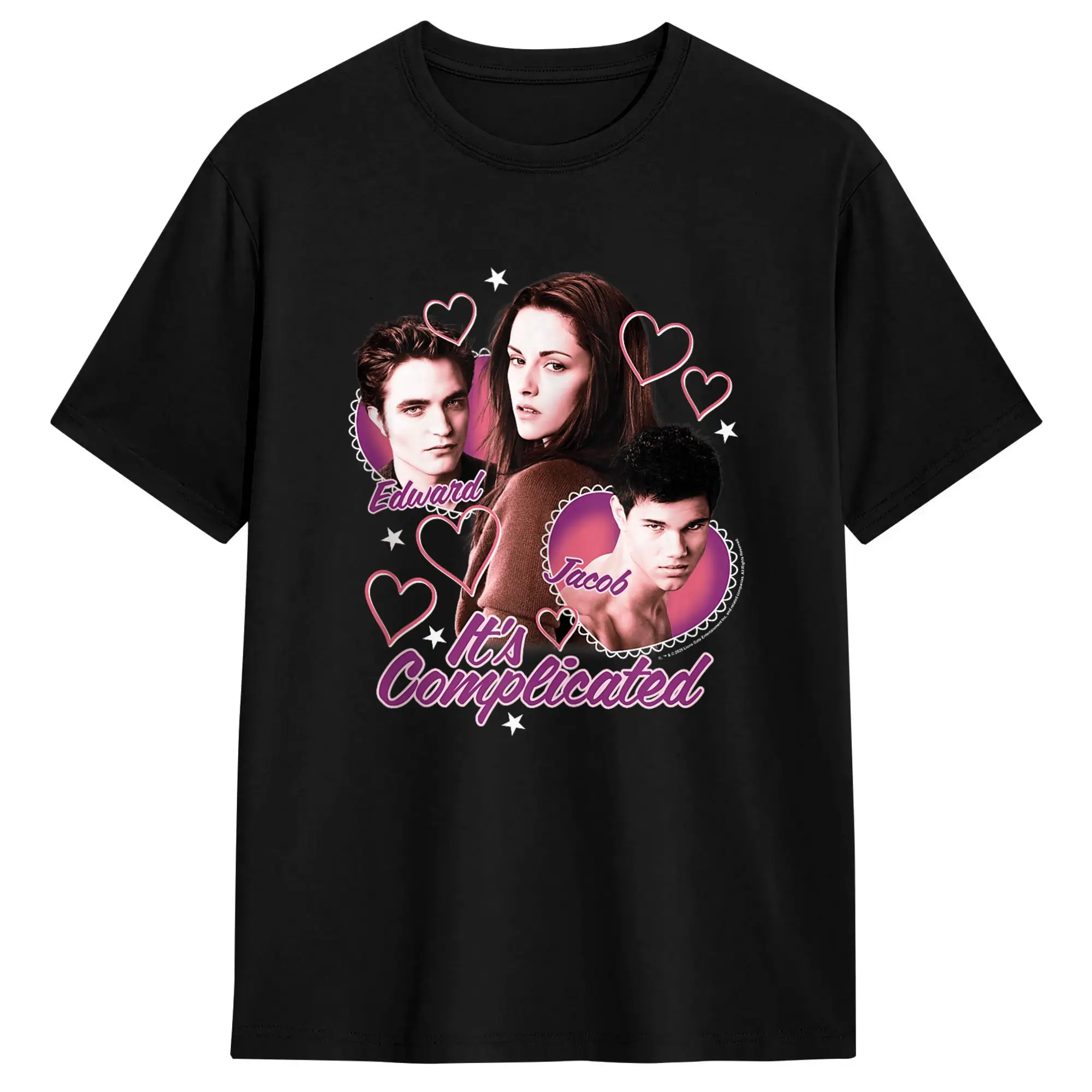 Edward Jacob Bella It's Complicated Ttwilighting Movie T Shirt Summer  Cotton T Shirts For Men Casual Tshirt Short Sleeves Tops