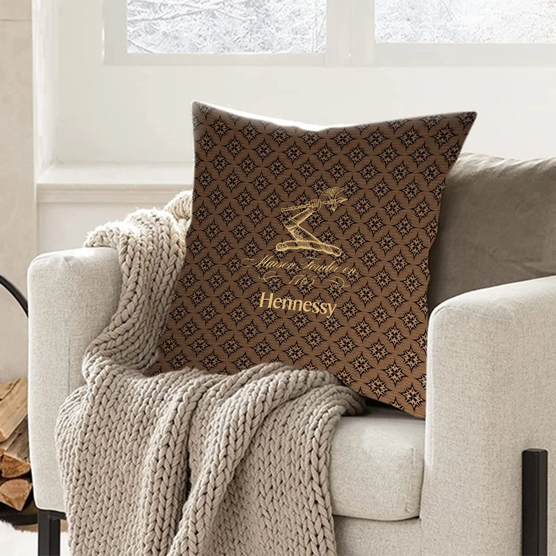 Pillowcase Throw Pillow Cushion Covers Home Living Room Sofa Couch Seat Hennessy Brandy brand logo Fashion Cushion cover Decor