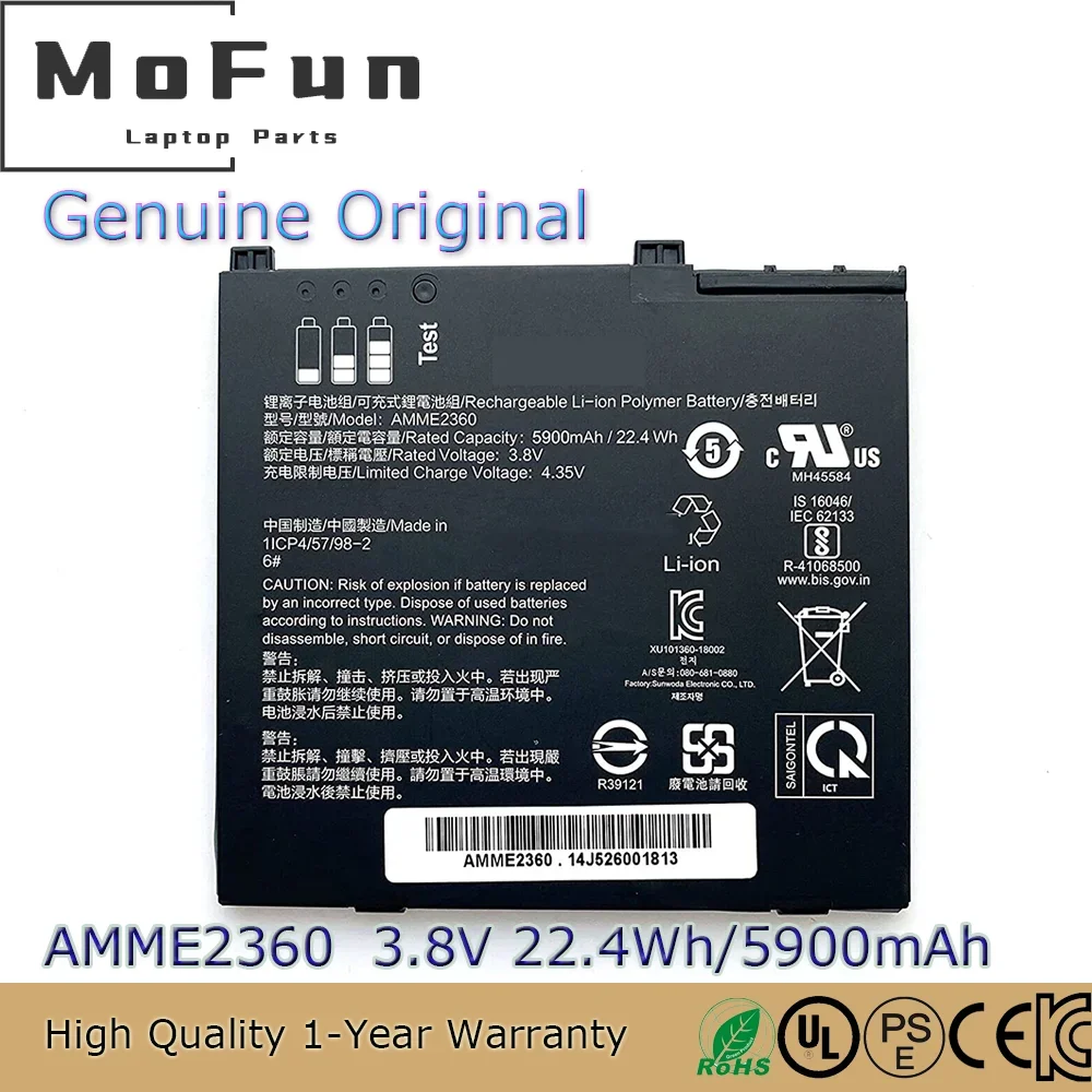 

Brand New Original AMME2360 3.8V 21.66Wh Laptop Battery for Zebra ET series Enterprise EM7355 13J324002978 etc.
