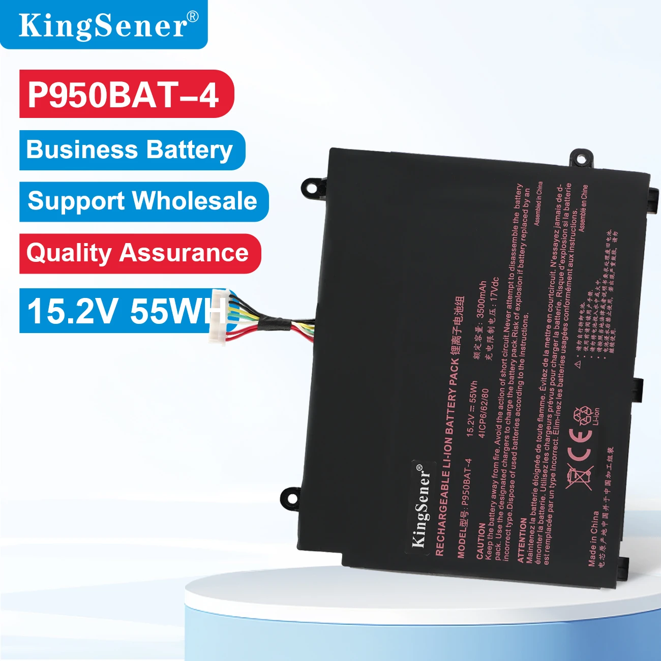 

KingSener P950BAT-4 Laptop Battery For CLEVO Eurocom Q5 Eurocom Q6 P955EP6 P950KP6 P950HP6 P957HR For HASEE KINGBOOK T96E T97