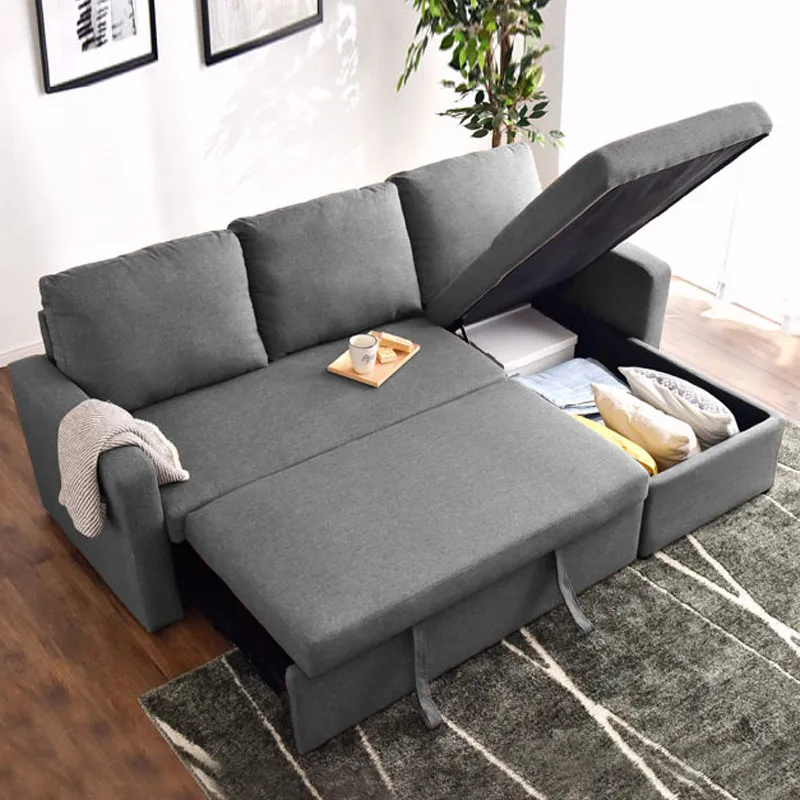 

Retractable purpose sofa Japanese-style small apartment rental house living room multi-funct storage latex