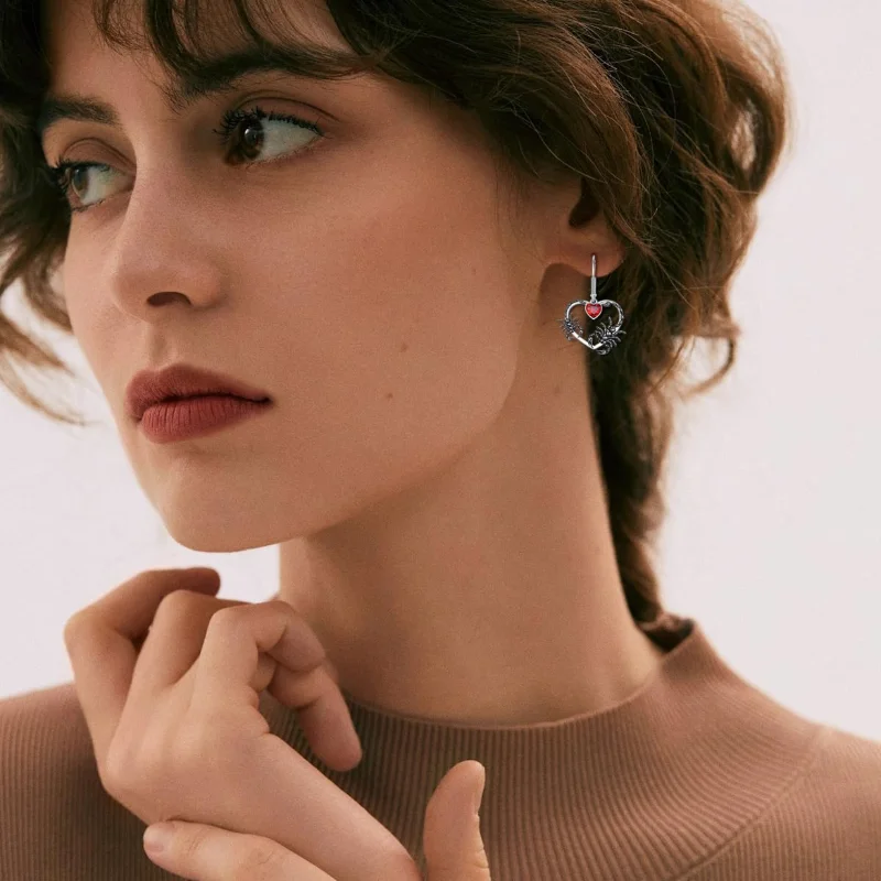 Y2K أقراط متدلية على شكل قلب فاسق بتصميم عقرب، أقراط متدلية على شكل قوطي للهالوين، هدية مجوهرات للحفلات البديلة الداكنة