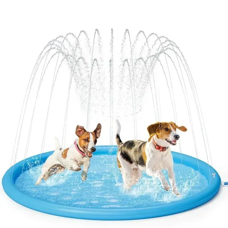 

Splash Pad for Dogs , Dog Splash Pad Pool Mat Thickened, Anti Slip Dog Water Toys Sprinkler, Easy to Set up Splash Pads f