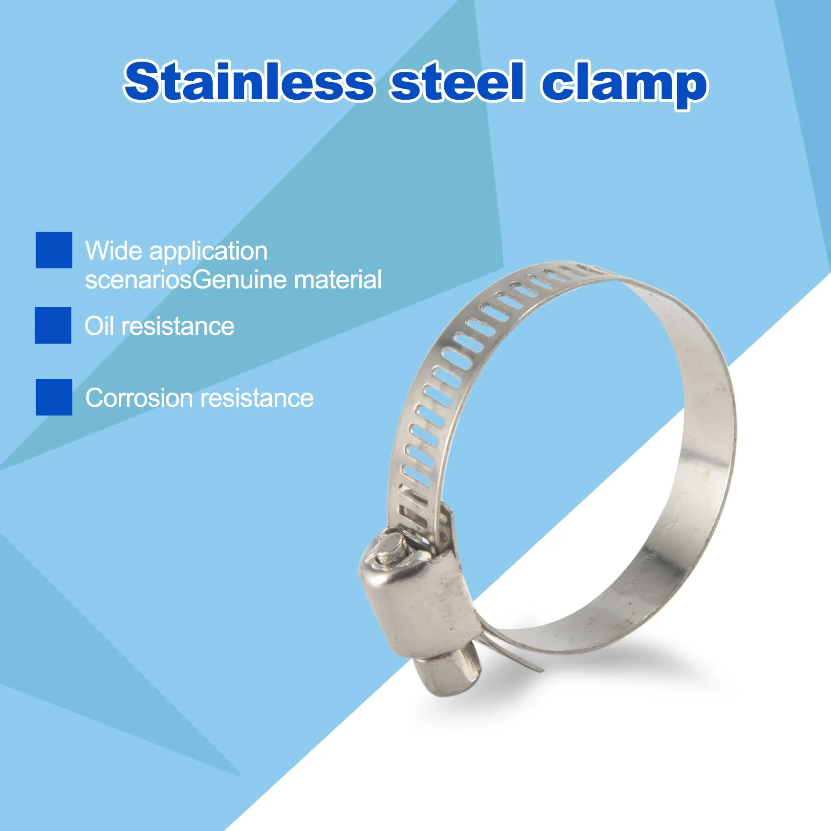 LLCS-60-Piece Hose Clamp Set, 8-38 Mm Pipe Clamps Made Of 201 Stainless Steel, 7 Sizes Hose Clamps, Hose Ties, For Pipes