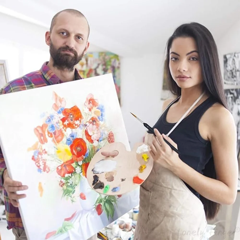 11 قطعة من فرش الطلاء بتفاصيل سوداء، مجموعة فرش الألم ذات الأطراف الدقيقة، فرشاة رسم نموذجية مصغرة للأكريليك والزيت وطلاء نموذج المقياس