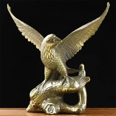 Copper Eagle brass trumpet antique Pure copper eagle wings ornaments realize the ambition lucky prosperous business gifts Redial