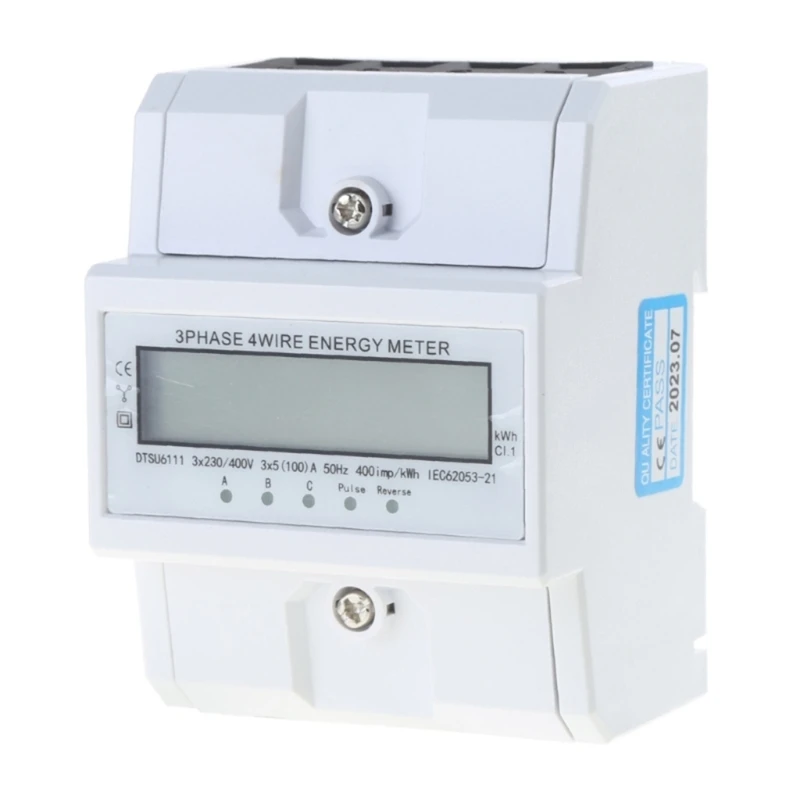 Electricity Meter 3 Phases 4 Wire Energy Meter DIN Intermediate Meter for Power Measure System 3x220V/380V 1.5(6)A