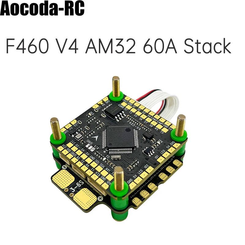 

Контроллер полета Aocoda RC F460 V4 F405 V4 со скоростью 60A AM32 4-в-1 ESC для RC FPV Racing Drone - Контроллер гоночного полета