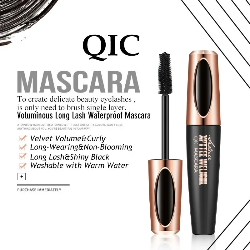 Mascara 4D volumisant, charmant, imperméable, sans bavure, UNIS issant, curling mince, allongeant