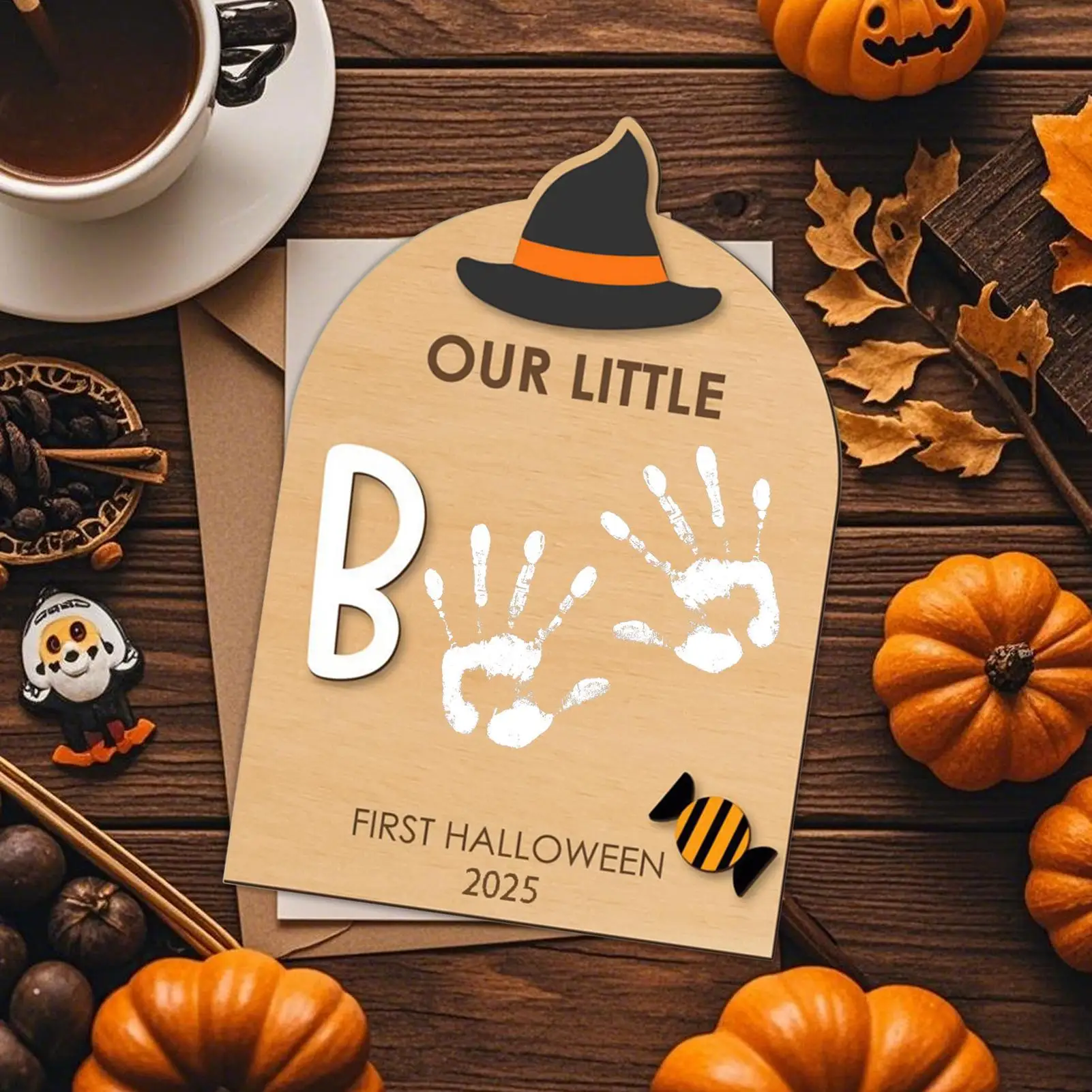 

Набор для печати на ногах для первого Хэллоуина ребенка, набор для рукоделия с чернильной подушечкой, украшение для рук для дня рождения, душа, мамы, папы, детей