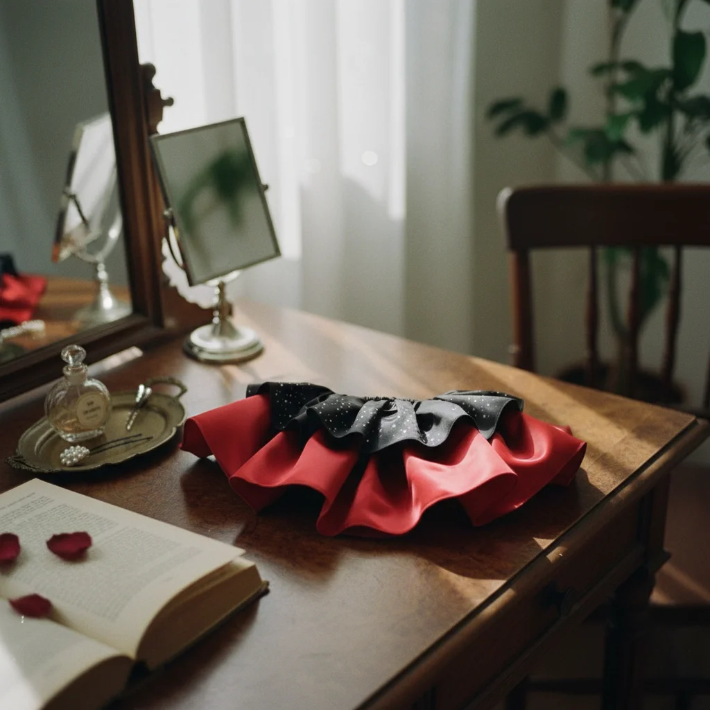 

Black and Red Ruffle Collar Photo Prop Satin Costume Collar Rhinestone Neck Ruffle Glittering Fashion Accessory Detachable