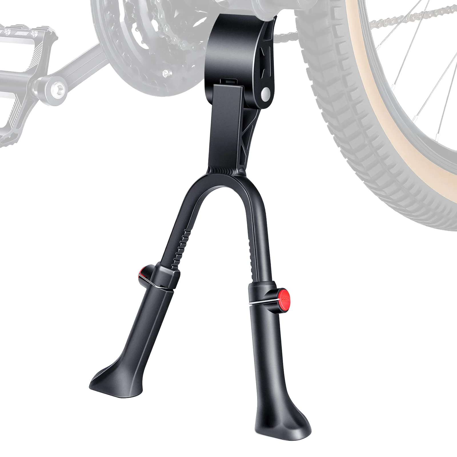 Wsdcam Adjustable Double Leg Bike Kickstand 30KG Bearing Aluminum Alloy Center Bicycle Stand For 26‑29 Inch MTB Cargo Bikes