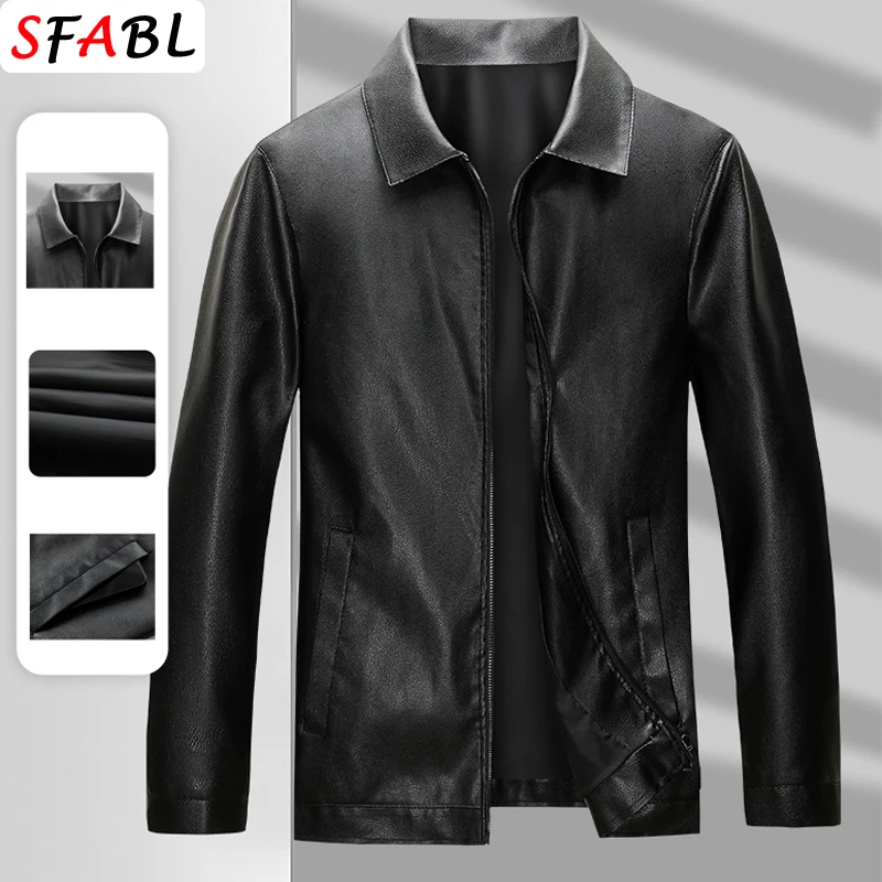 

Новая модная мотоциклетная байкерская мужская кожаная куртка, мужская ветровка, осенне-зимние куртки из искусственной кожи, мужская верхняя одежда, теплая байкерская куртка L-3XL