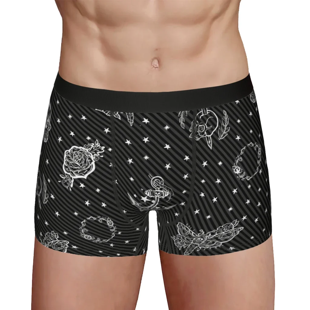 Flash Tattoo Punk Pattern Design  Underpants Breathbale Panties Male Underwear Comfortable Shorts Boxer Briefs