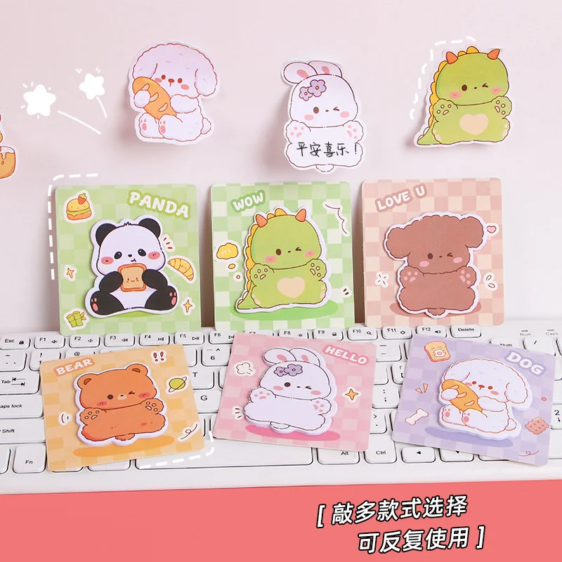 80pcs/lot Creative Panda Rabbit Memo Pad Sticky Note Creative N Times Stationery Label Notepad Bookmark Post School Supplies