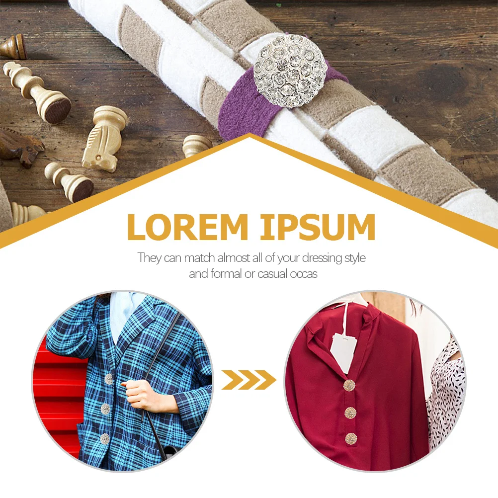 

4Pcs Rhinestone Water Drip Buttons Classic Sewing Decorative Coat Sweater Clothing Accessories for Crafts and Clothes