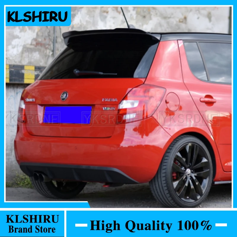 Rear Roof Lip Spoiler For Skoda Fabia RS Mk2 cABS Plastic Gloss Black Car Tail Wing Universal Spoiler