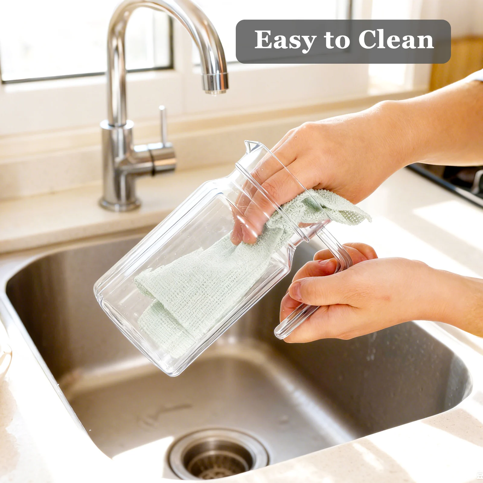 

1Pcs Cold Water Kettle Transparent Large Capacity Plastic Water Pitcher Handle Lid Easy Cleaning Heat Resistant for Outdoor Use