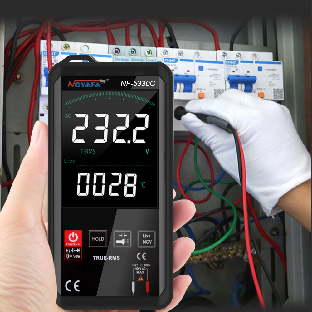 Imagem -02 - Multímetro Digital Inteligente Noyafa com Luz de Fundo Nf5330a Resistência à Tensão ac e dc Medição de Continuidade Multímetro Ncv