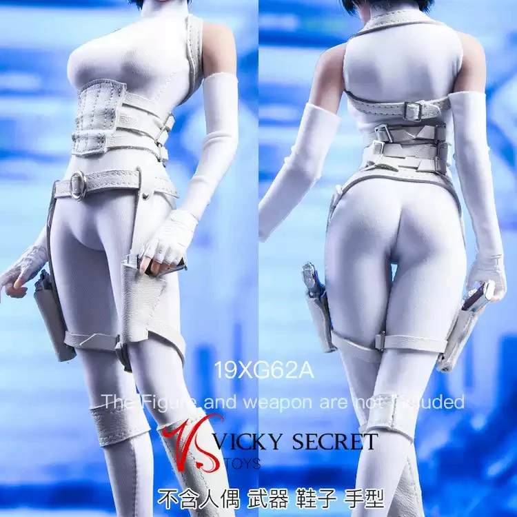 In Stock VSTOYS 19XG62 1/6 Scale Black White Phoenix Female Assassin Tights Clothes Model Fit 12 inch Action Figure Body Dolls