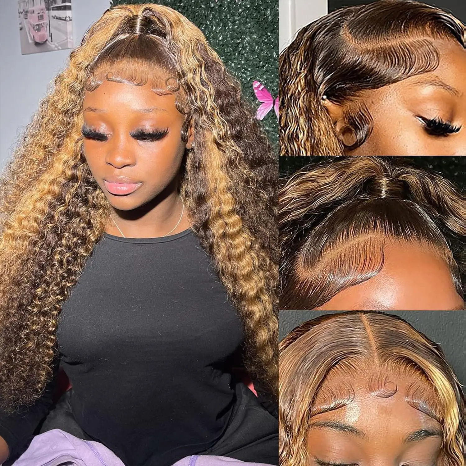 

P4/27 Highlight Wig Human Hair 13x6 Deep Wave Lace Frontal Wig Colored Glueless Wigs Honey Blonde Curly 13x4 Lace Frontal Wigs