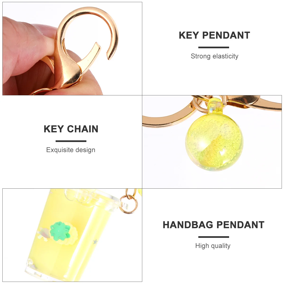 

1pc Fruit Liquid Quicksand Keychain Premium Acrylic Key Ring Holder Creative Bag Ornament Quick Accessory For