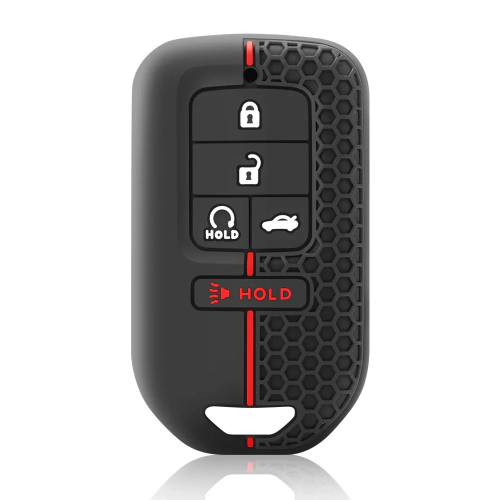 5 Button Silicone Remote Car Key Case Cover For Honda Civic Accord Cr-v Pilot Crv 2015 2016 2017 2018 Holder Shell Protector