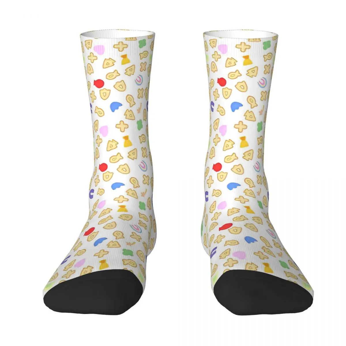 Autumn Winter Colorful Unisex Lucky Charms Breakfast Cereal Marshmallow Texture Socks Breakfast Cereal Non-slip Basketball Socks