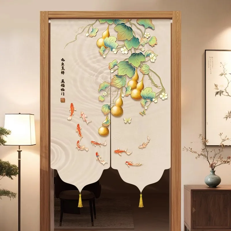 

Новый Sle Роскошный светильник, подвесной занавес, перегородка для комнаты, комнатная гостиная, спальня, не требующая перфорации, тканевая дверная занавеска...