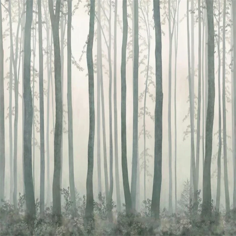 Custom Nordic forest woods landscape wallpapers for living room background art wallpaper sofa bedroom decor 3D wall stickers