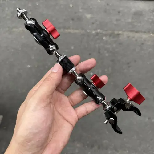 Imagen 2 del producto 1 Juego de accesorios de fotografía, súper abrazadera de Metal para cámara con doble cabezal de bola, brazo mágico para Monitor, luz, micrófono, soporte para teléfono